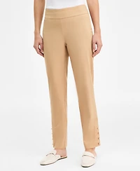 Jm Collection Women's Side-Button Pull-On Straight-Leg Pants, Macy's Exclusive