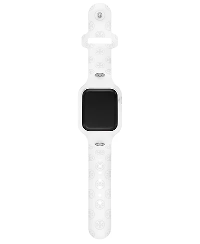 Tory Burch Women's The T Monogram White Silicone Strap For Apple Watch 41mm