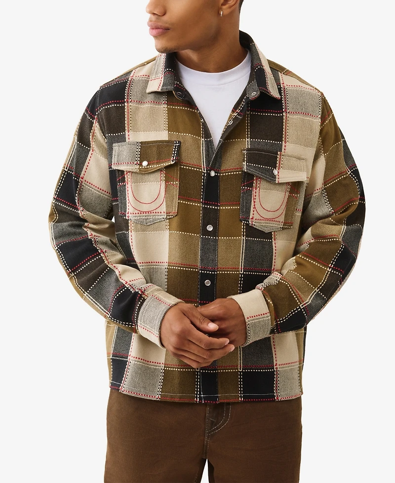 True Religion Men's Straight Hem Western Shirt