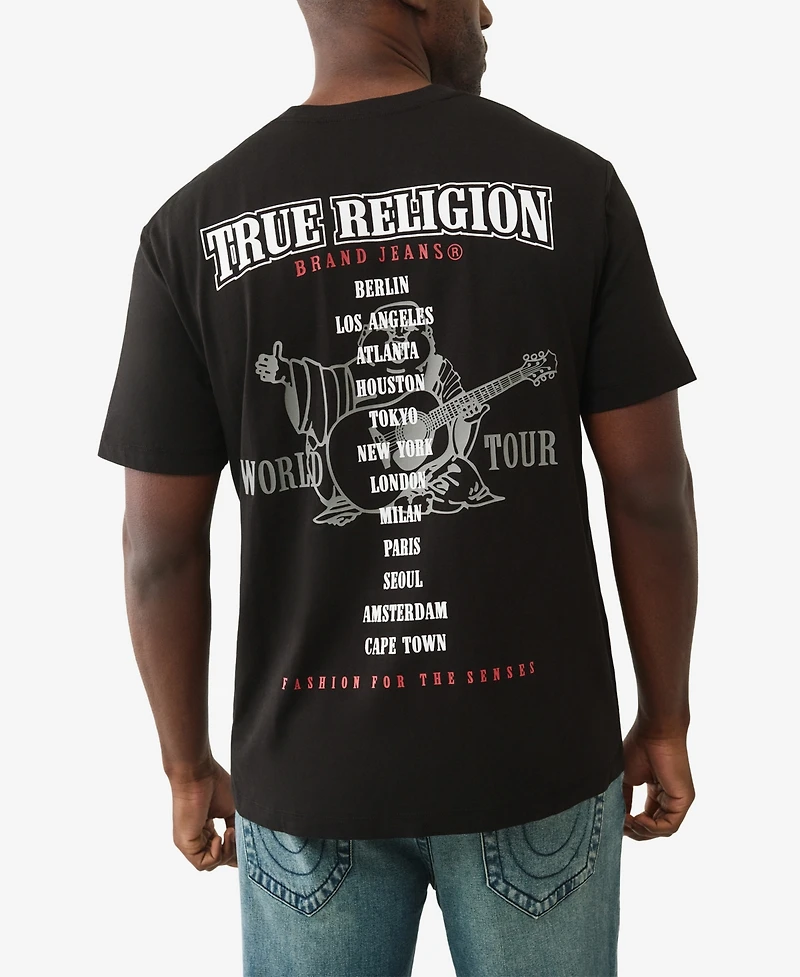 True Religion Men's Short-Sleeve Flock Buddha T-Shirt