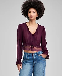 And Now This Women's Textured Sheer Blouse, Macy's Exclusive