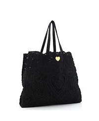 Pre-Owned Dolce & Gabbana Large Beatrice Tote Bag Crochet Lace Jacquard