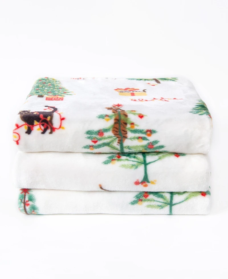 Linery & Co. Velvet Plush Cozy Christmas Throw Blanket