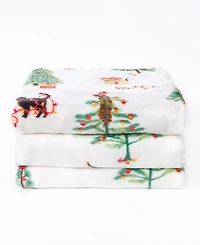 Linery & Co. Velvet Plush Cozy Christmas Throw Blanket