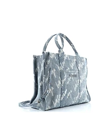 Pre-Owned Balenciaga Medium Hardware Tote Logo Printed Denim