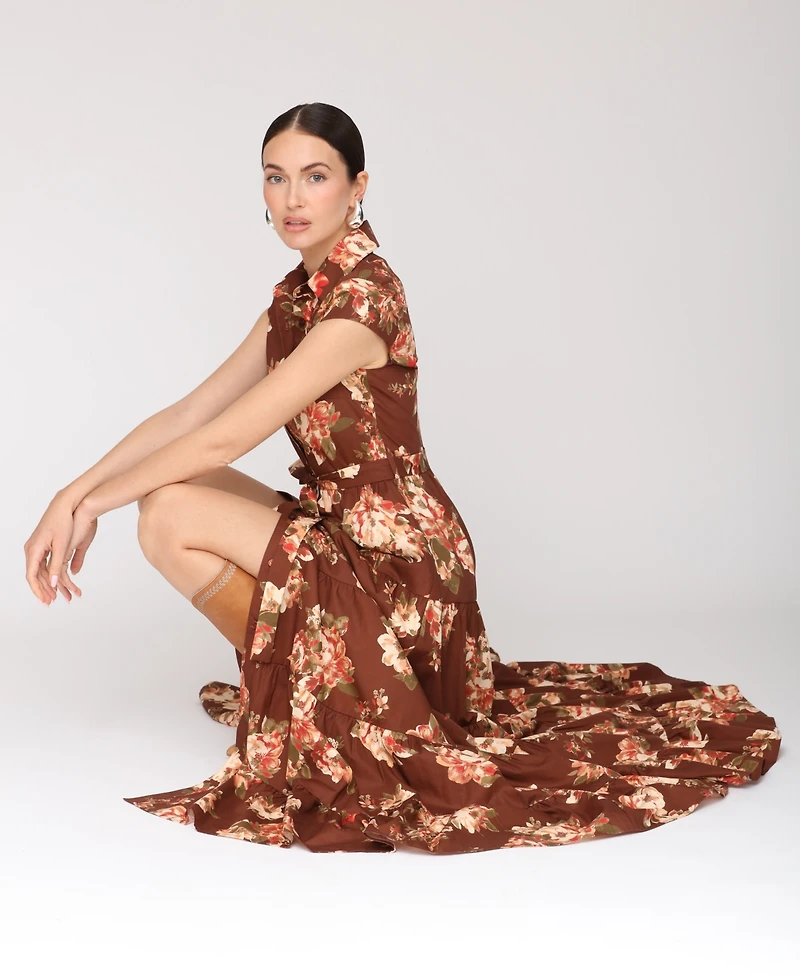 Avec Les Filles Women's Short-Sleeve Maxi Dress