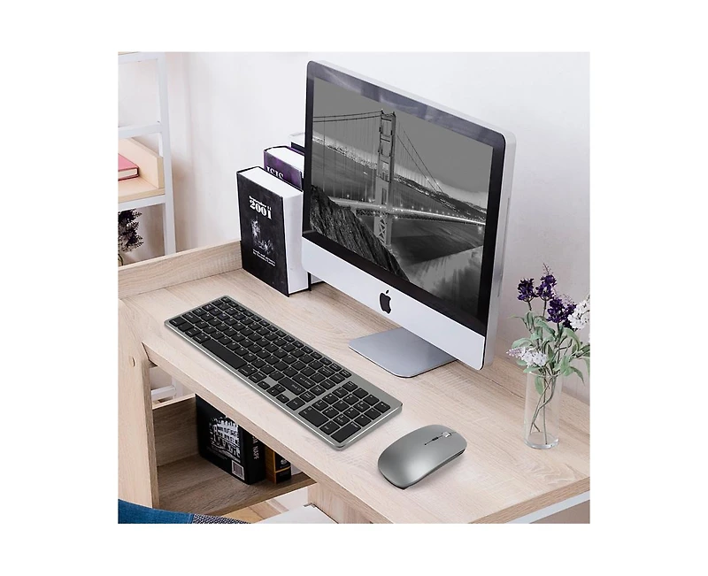 2.4G Wireless Keyboard and Mouse Combo - Dual-mode keyboard & Bluetooth mouse for Laptop, Desktop