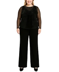 Coin 1804 Plus Cozy Rib Sequin Trim V Neck Tank Top