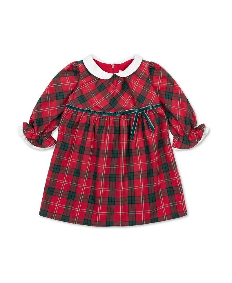 Hope & Henry Baby Girls Organic Peter Pan Collar Dress with Ruffle Cuffs
