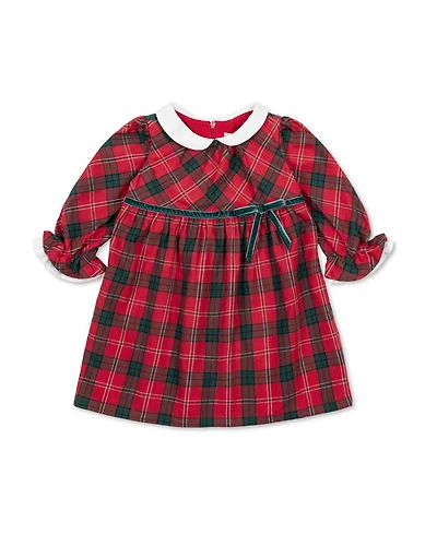 Hope & Henry Baby Girls Organic Peter Pan Collar Dress with Ruffle Cuffs