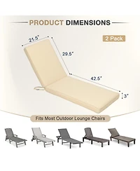 Aoodor Outdoor Lounger Cushion 41.7''Lx22''Wx3''H Chair Seat