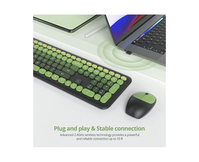 Risokeys Quiet Wireless Keyboard and Mouse Combo