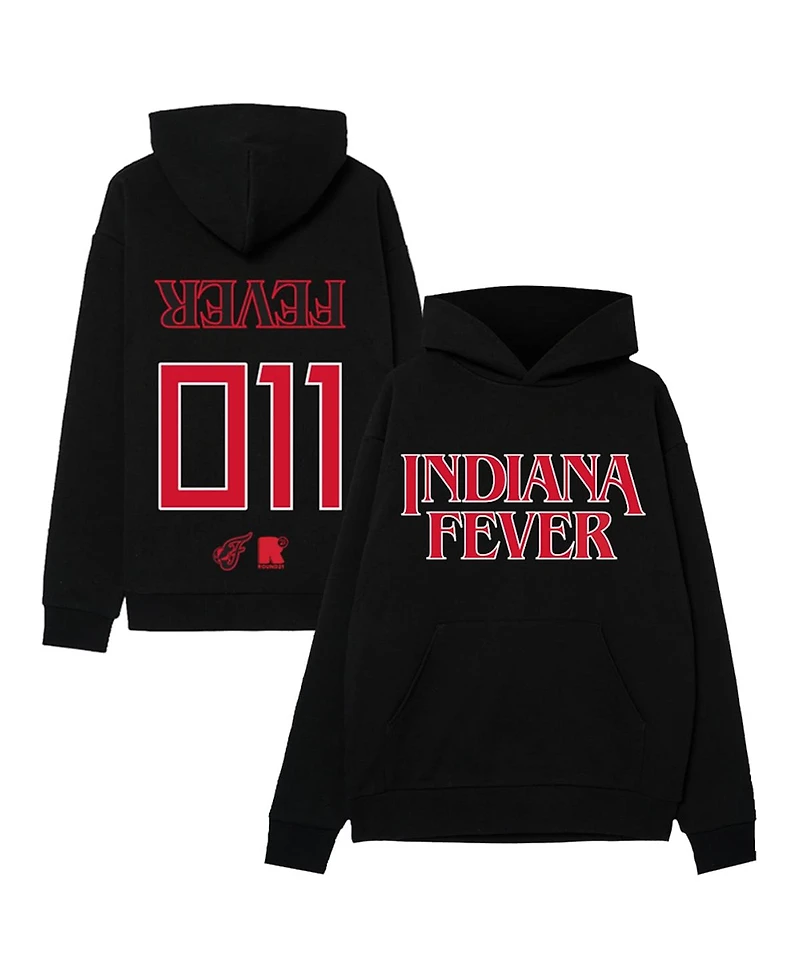 Round21 Men's and Women's Black Indiana Fever Stranger Things Premium Relaxed Hoodie