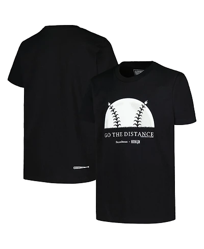 Baseballism Big Boys and Girls Black Field of Dreams Go The Distance T-Shirt