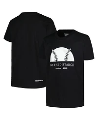 Baseballism Big Boys and Girls Black Field of Dreams Go The Distance T-Shirt