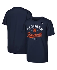 Fanatics Big Boys and Girls Navy Detroit Tigers 2025 Mlb Postseason Locker Room T-Shirt