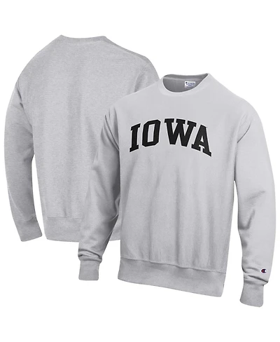 Champion Men's Gray Iowa Hawkeyes Reverse Weave Fleece Sweatshirt