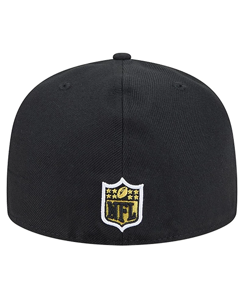 New Era Men's Black Pittsburgh Steelers Soutache 59FIFTY Fitted Hat