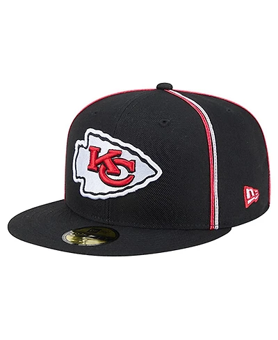 New Era Men's Black Kansas City Chiefs Soutache 59FIFTY Fitted Hat