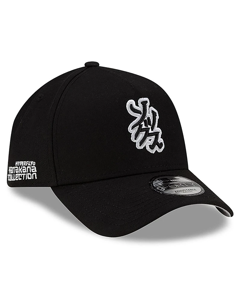 New Era x Hyperfly Men's Black Chicago White Sox A-Frame 9FORTY Adjustable Hat