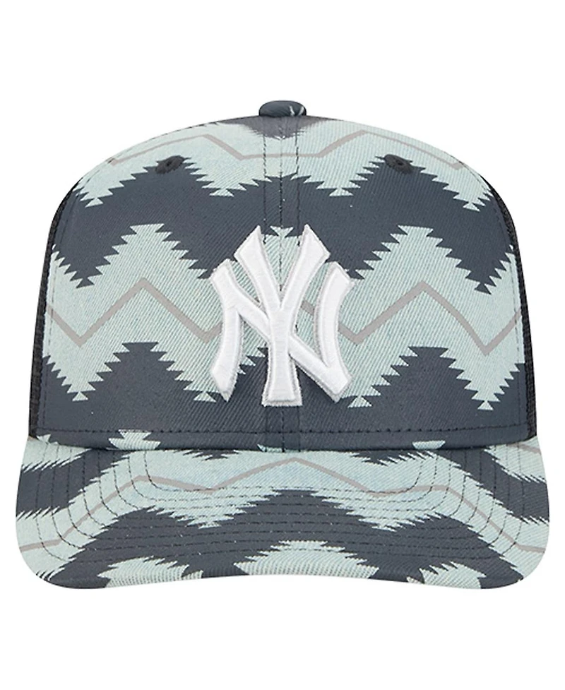 New Era Men's Denim/Navy New York Yankees Aztec Denim 9SEVENTY Adjustable Hat