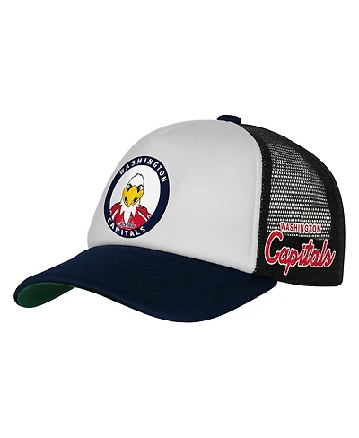 Mitchell & Ness Big Boys and Girls White Washington Capitals Mascot Adjustable Trucker Hat