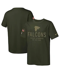 Nike Big Boys and Girls Olive Atlanta Falcons 2025 Salute to Service Sideline Dri-fit T-Shirt