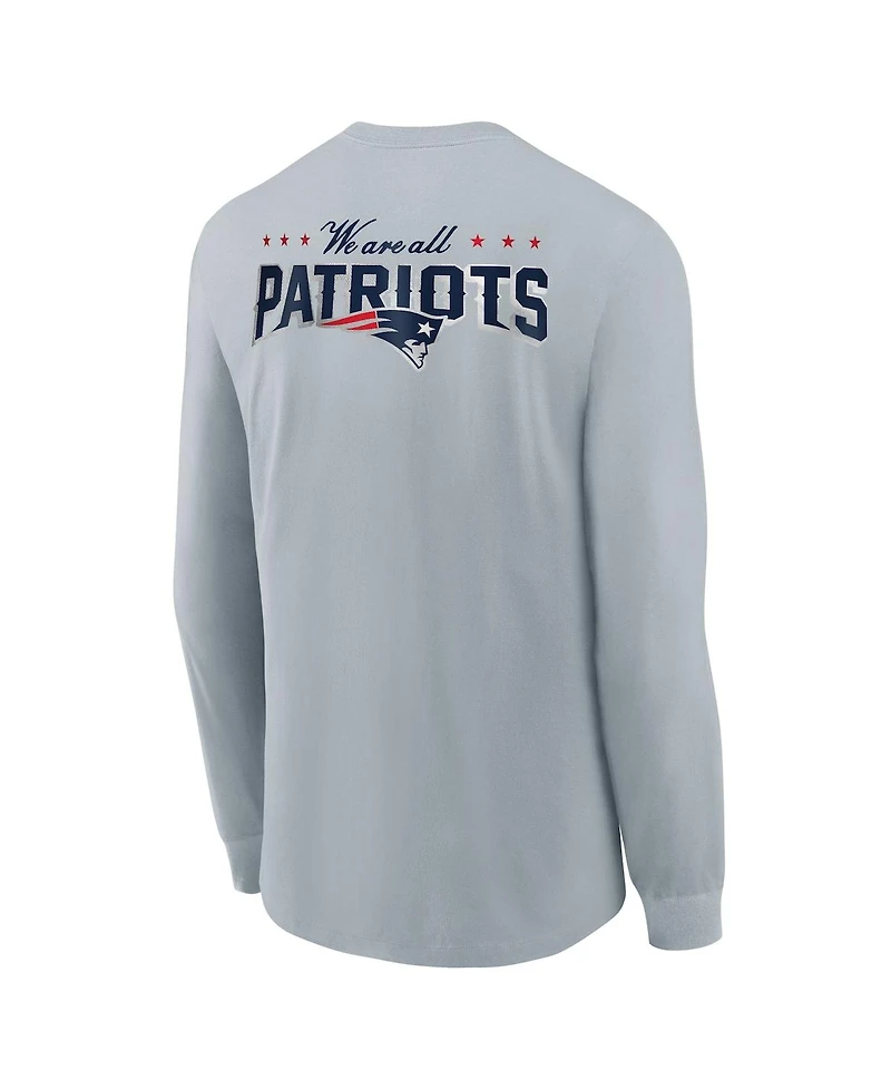 Nike Big Boys and Girls Silver New England Patriots 2025 Rivalries Collection Long Sleeve T-Shirt