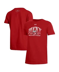 Under Armour Big Boys and Girls Red Wisconsin Badgers Throwback T-Shirt