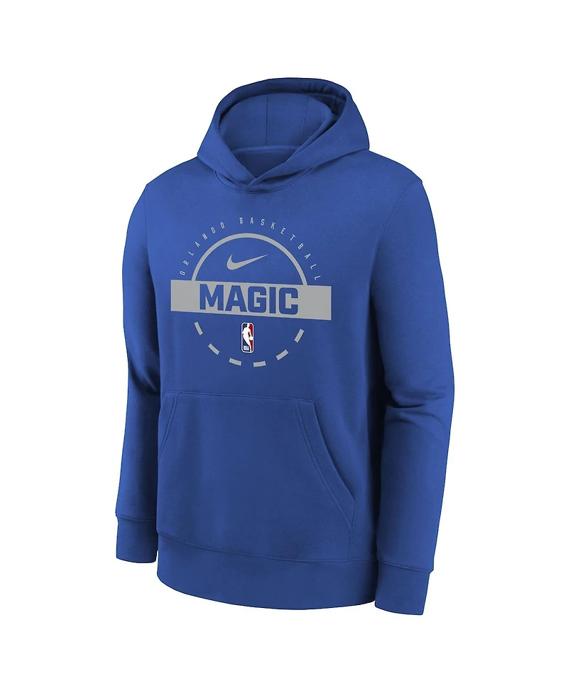 Nike Big Boys and Girls Blue Orlando Magic 2025/26 Club Fleece Practice Hoodie