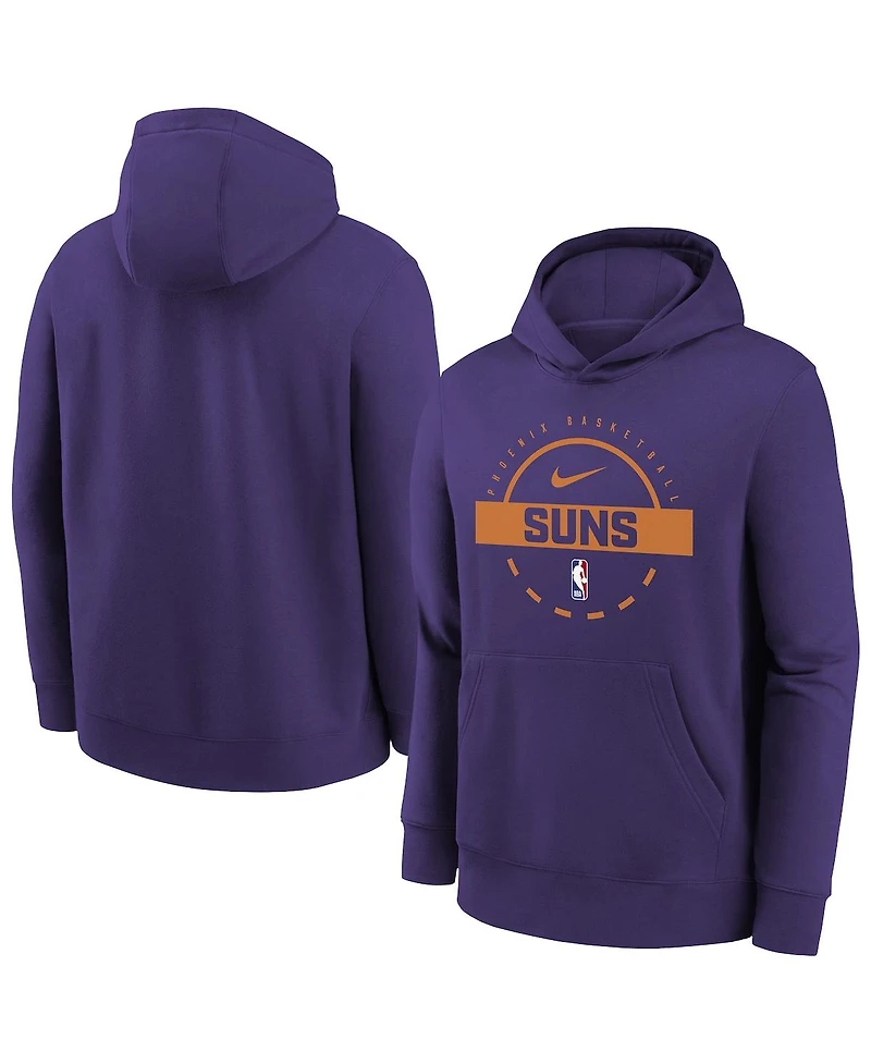 Nike Big Boys and Girls Purple Phoenix Suns 2025/26 Club Fleece Practice Hoodie
