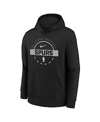Nike Big Boys and Girls Black San Antonio Spurs 2025/26 Club Fleece Practice Hoodie
