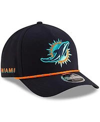 New Era Big Boys and Girls Pitch Blue Miami Dolphins 2025 Rivalries Collection 9FORTY A-Frame Adjustable Hat