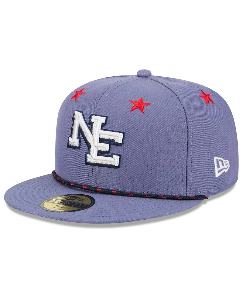 New Era Men's Meadow Blue New England Patriots 2025 Rivalries Collection Sideline Rope 59FIFTY Fitted Hat