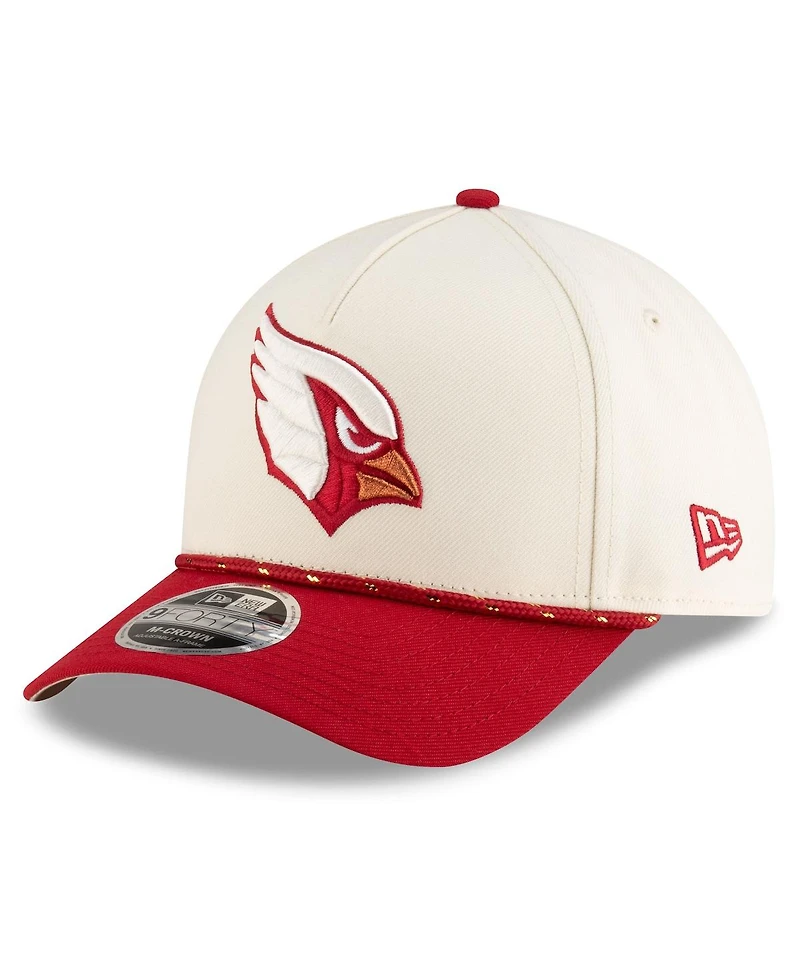 New Era Men's Natural/Cardinal Arizona Cardinals 2025 Rivalries Collection Sideline A-Frame 9FORTY Adjustable Hat