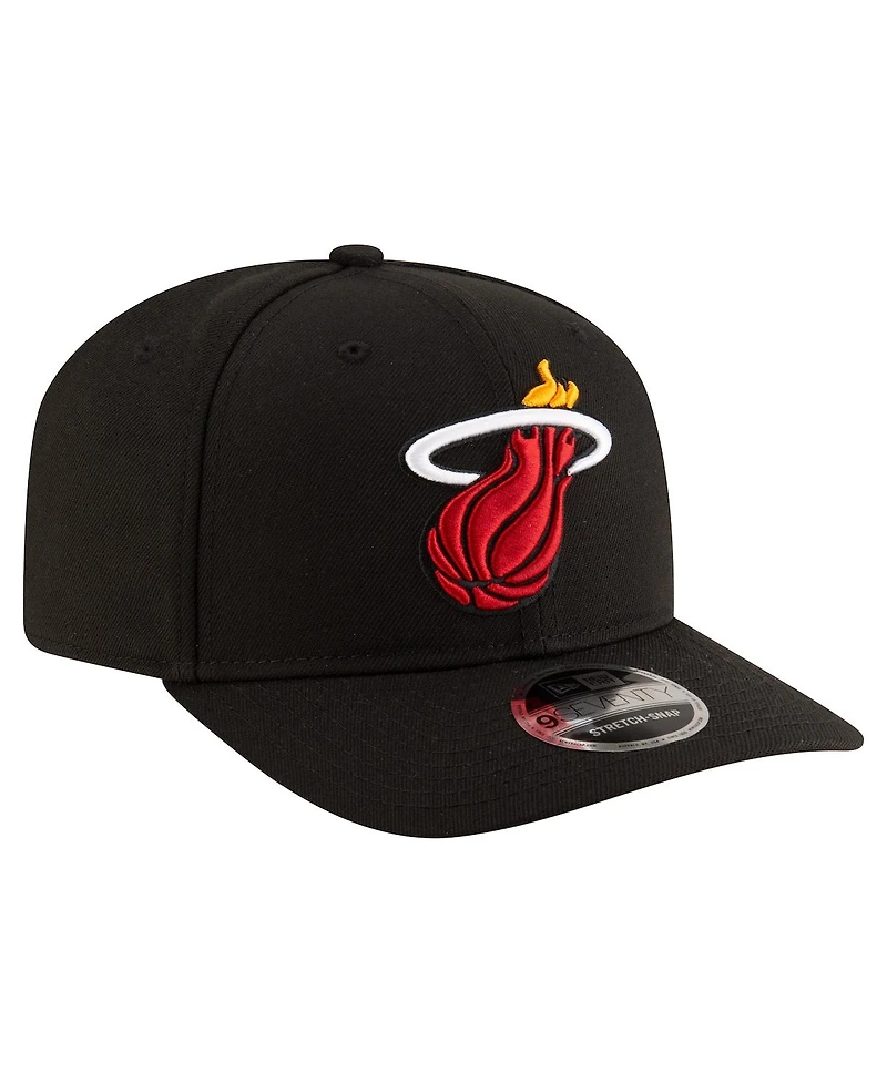 New Era Men's Black Miami Heat 9SEVENTY Stock Adjustable Hat