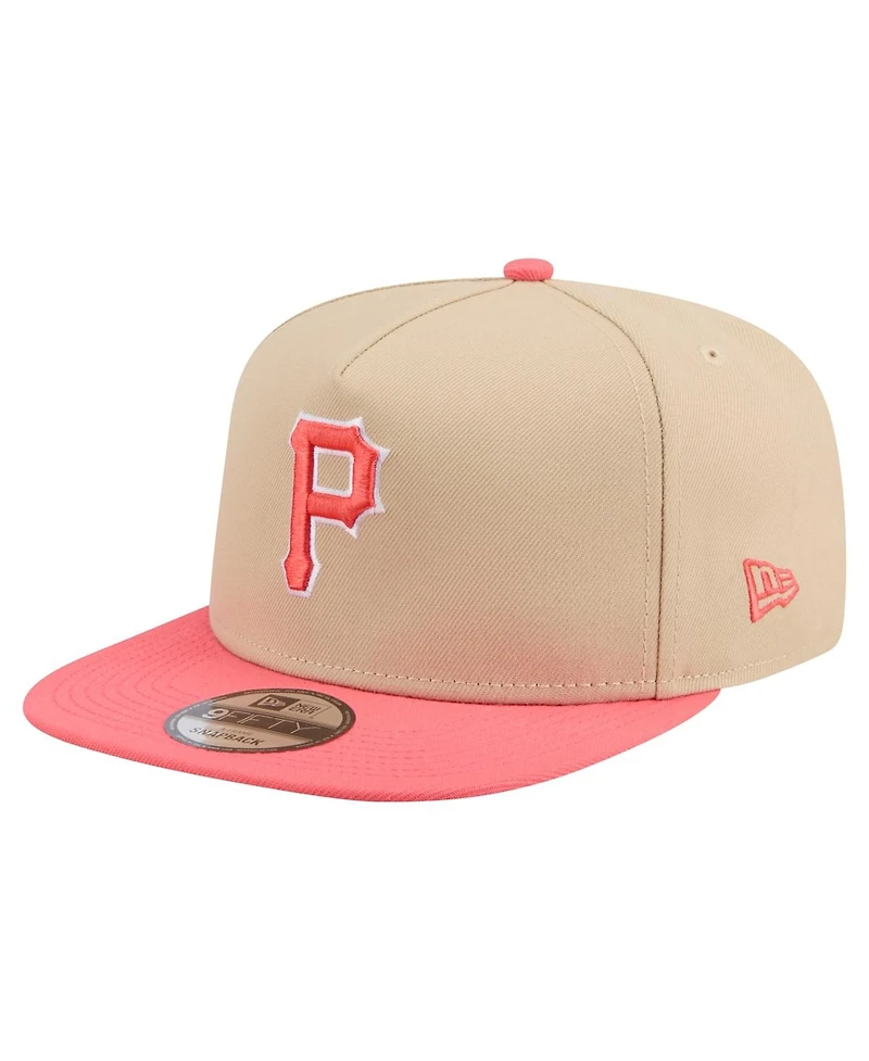 New Era Men's Light /Light Beige Pittsburgh Pirates Color Pack A-Frame 9FIFTY Snapback Hat