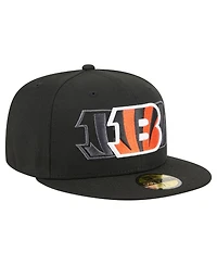 New Era Men's Black Cincinnati Bengals Tri-Hit 59FIFTY Fitted Hat