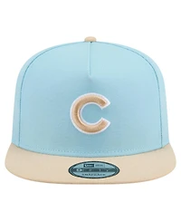 New Era Men's Light Blue/Light Beige Chicago Cubs Color Pack A-Frame 9FIFTY Snapback Hat