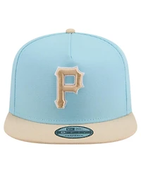 New Era Men's Light Blue/Light Beige Pittsburgh Pirates Color Pack A-Frame 9FIFTY Snapback Hat