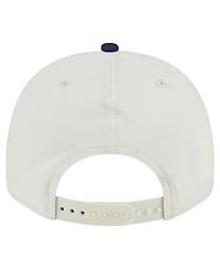 New Era Men's Cream/College Navy Seattle Seahawks Chainstitch A-Frame 9FIFTY Adjustable Hat