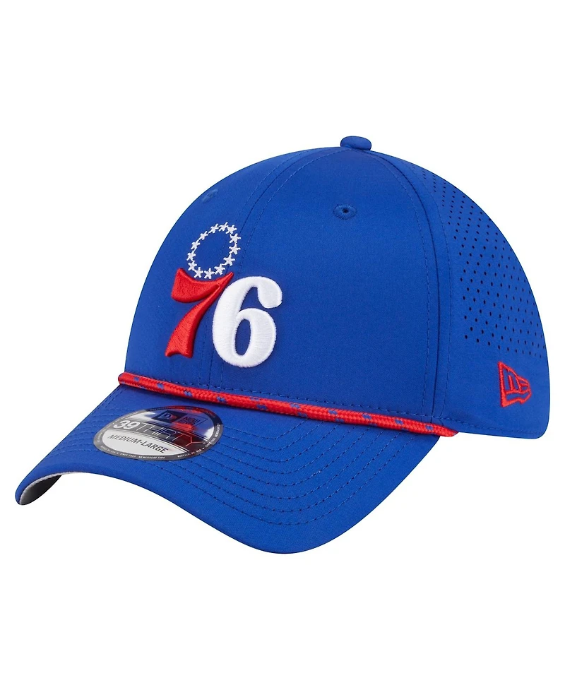 New Era Men's Royal Philadelphia 76ers Featherweight Poly Rope Flex 39Thirty Hat