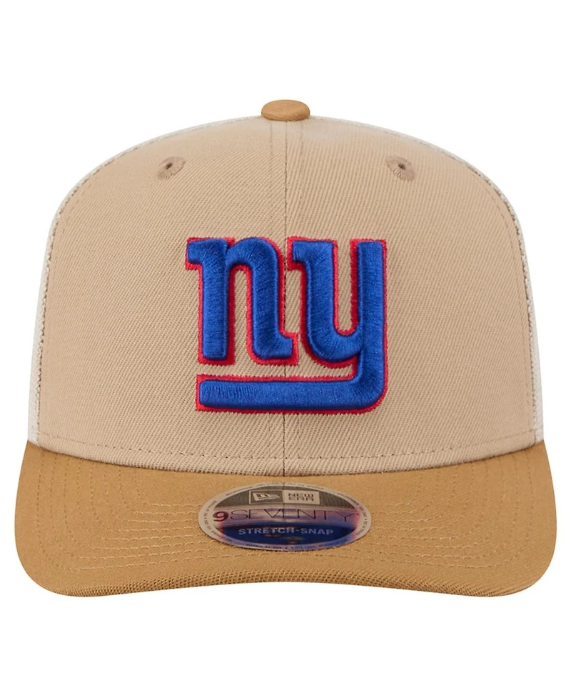 New Era Men's Light Beige New York Giants Two-Tone Trucker 9SEVENTY Adjustable Hat