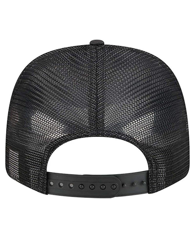 New Era Men's Black Sacramento Kings Quilted 9SEVENTY Trucker Adjustable Hat