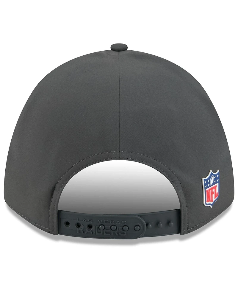 New Era Men's Charcoal Las Vegas Raiders 2025 Sideline Cold Weather 9FORTY M-Crown Adjustable Hat