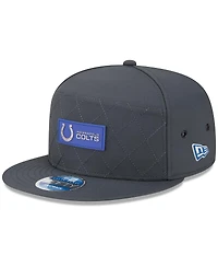 New Era Men's Charcoal Indianapolis Colts 2025 Sideline Cold Weather Split Panel 9FIFTY Snapback Hat