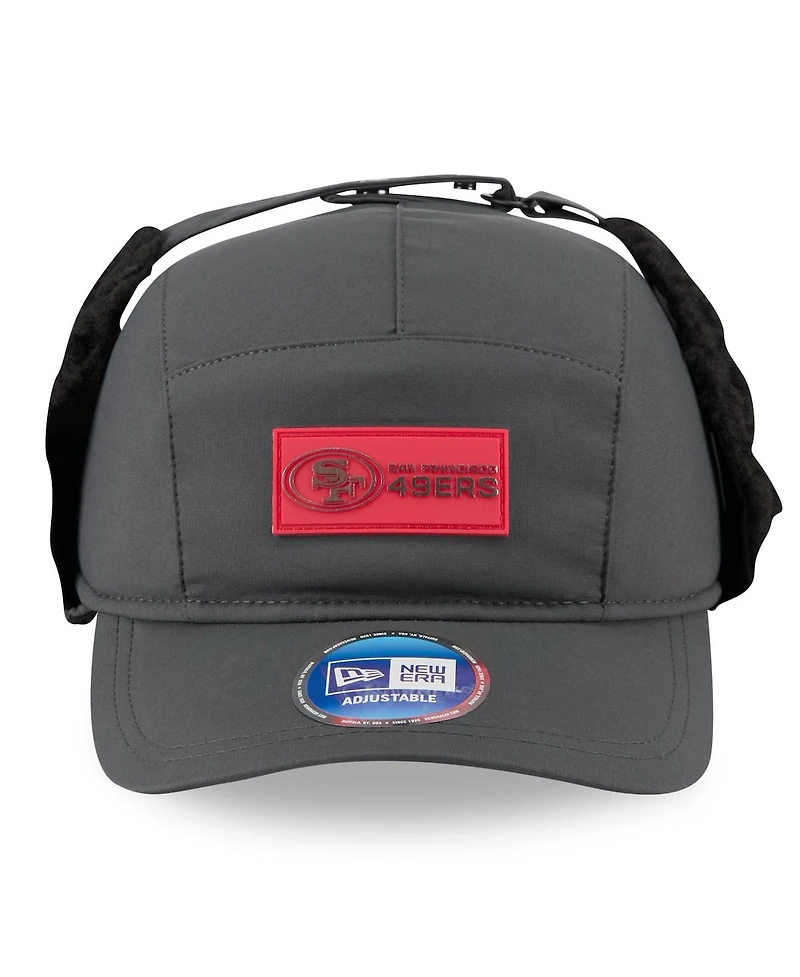 New Era Men's Charcoal San Francisco 49ers 2025 Sideline Cold Weather Runner Dog Ear Adjustable Hat