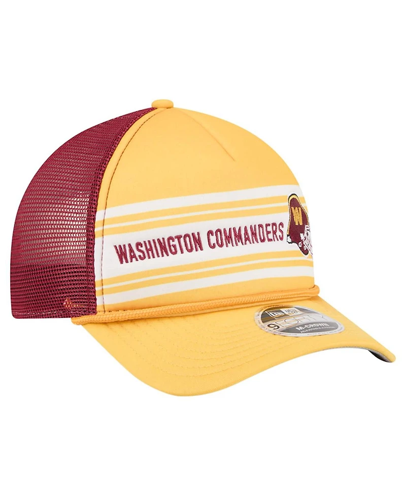 New Era Men's Gold Washington Commanders Linear A-Frame 9FORTY Adjustable Hat