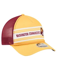 New Era Men's Gold Washington Commanders Linear A-Frame 9FORTY Adjustable Hat