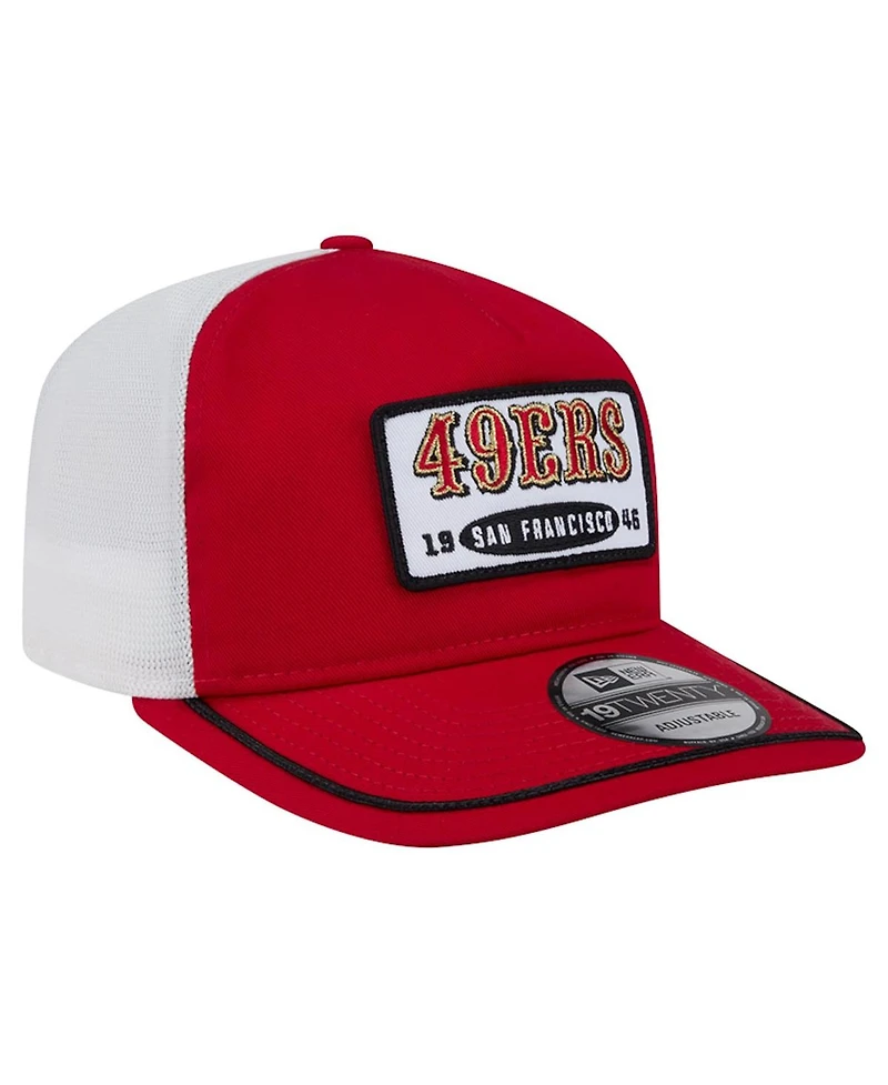 New Era Men's Scarlet/White San Francisco 49ers Patch 19TWENTY Adjustable Hat